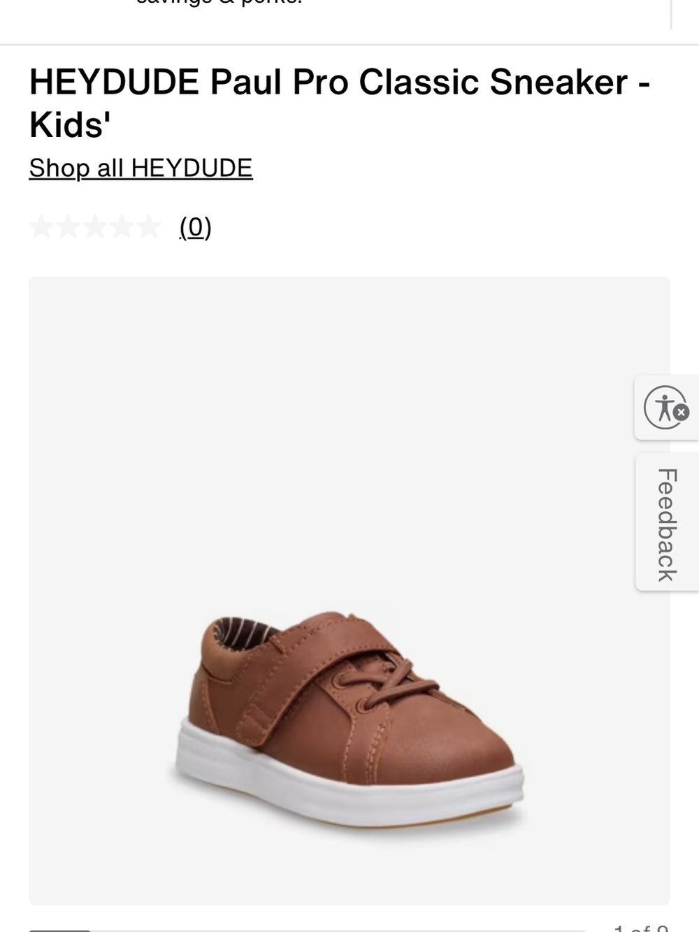 Hey Dude Kids Brown Paul Pro Sneaker with White Sole
